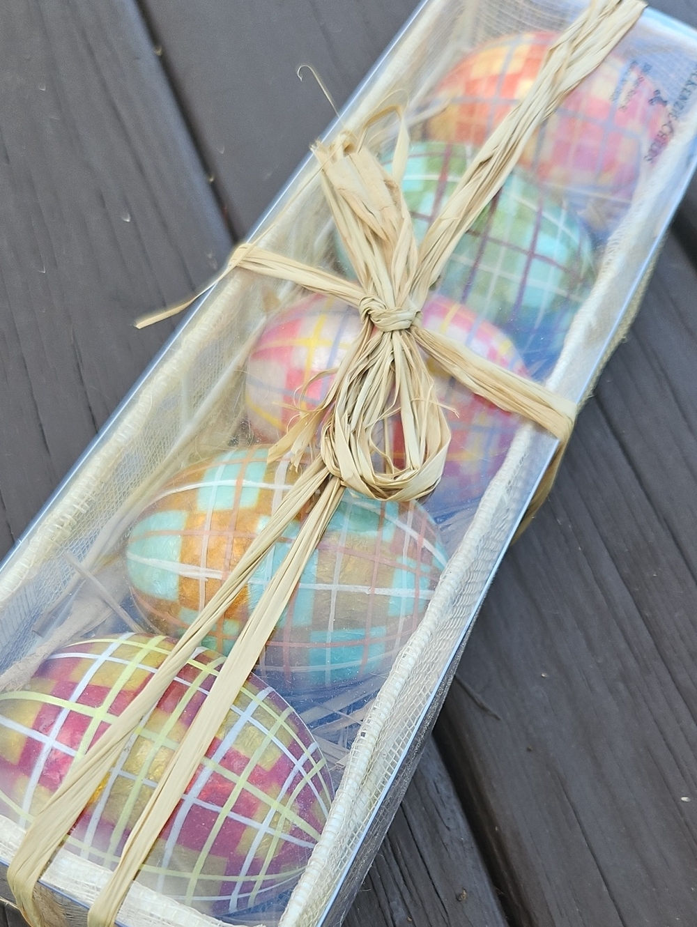 MKC Plaid Capiz Easter Egg Set - Multicolor
